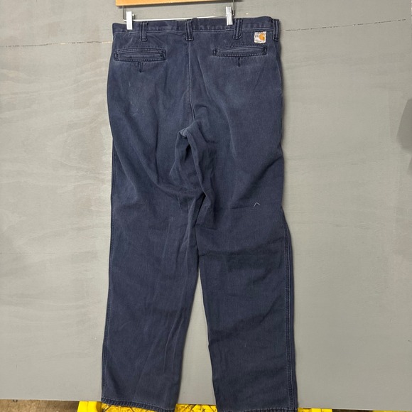 Carhartt FR Flame Resistant Navy Blue Work Dungaree Pants 36x34 HRC 2 371-20 - Picture 2 of 5